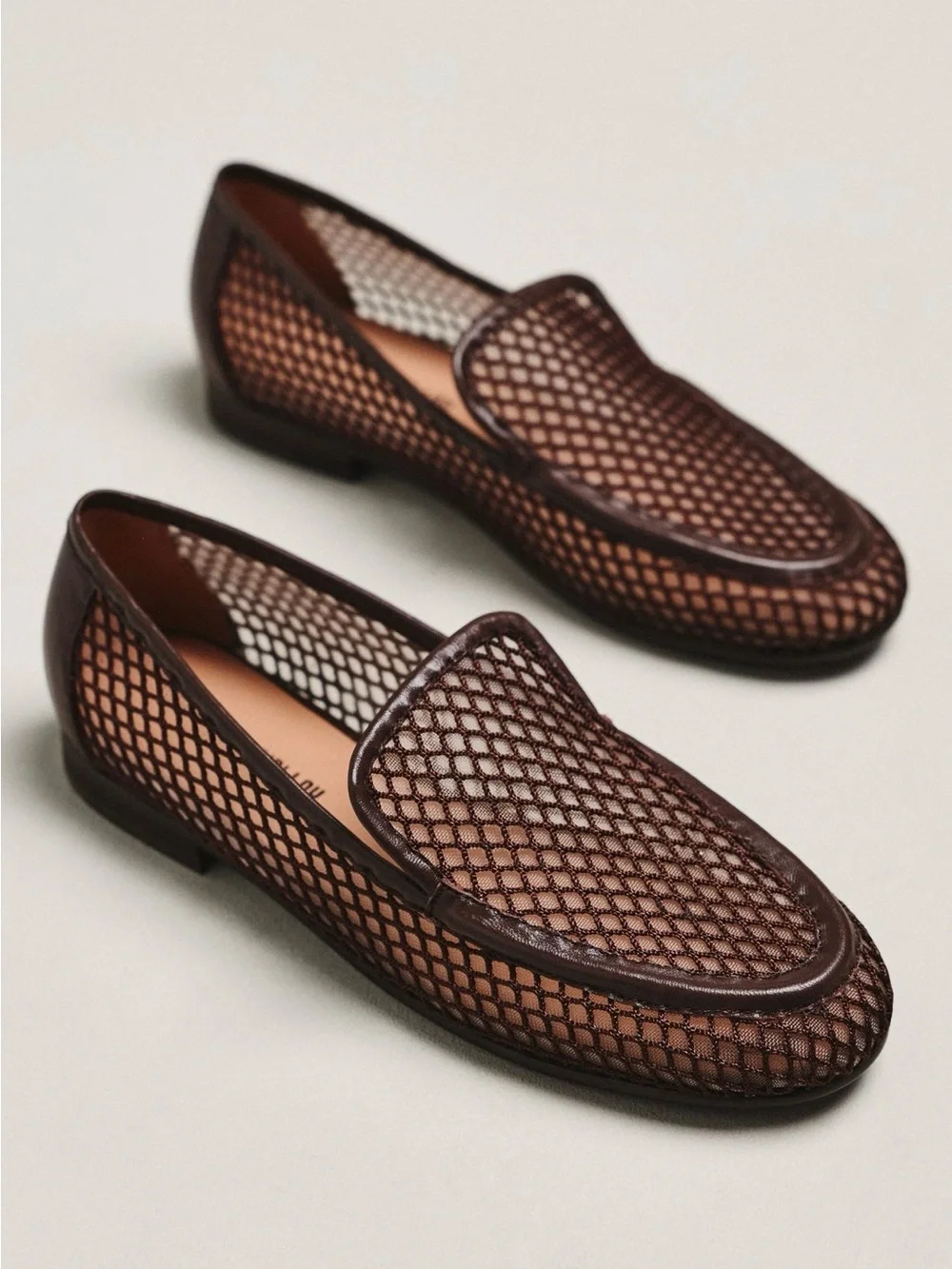 Anthropologie Bibilou Brown Mesh Slip-On Women's Loafers